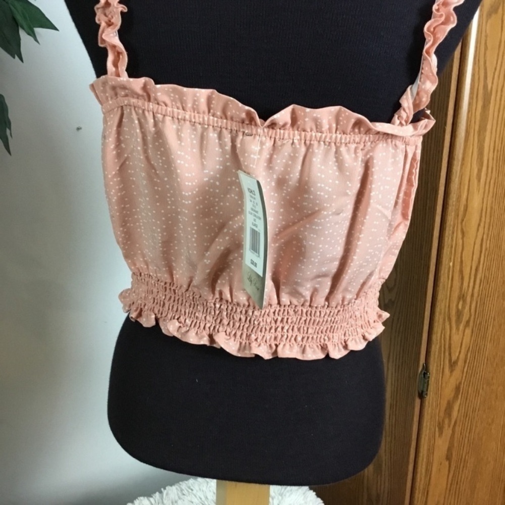 Lily Rose smocked cropped summer top Woman’s size XL - Picture 9 of 12